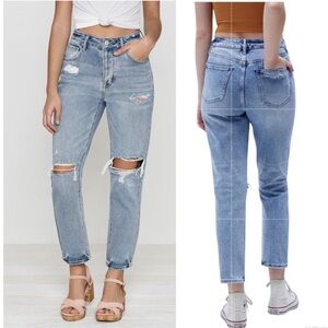 Pacsun Light Blue Distressed Mom Jeans